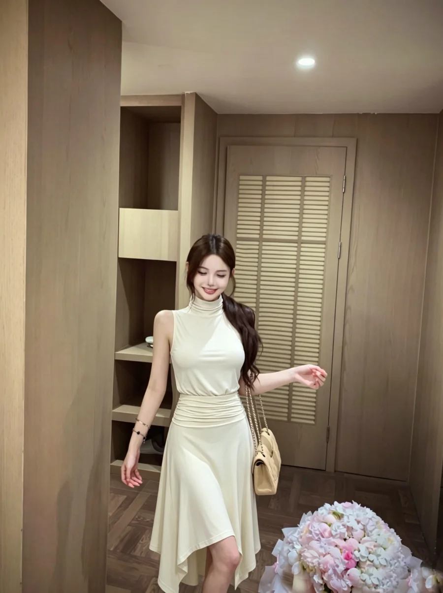 Elegant Short High Collar Sleeveless Vest Top And Asymmetrical Skirt Two Piece Set for Women Summer Fashion Outfit
Elegant Short High Collar Sleeveless Vest Top And Asymmetrical Skirt Two Piece Set for Women Summer Fashion Outfit