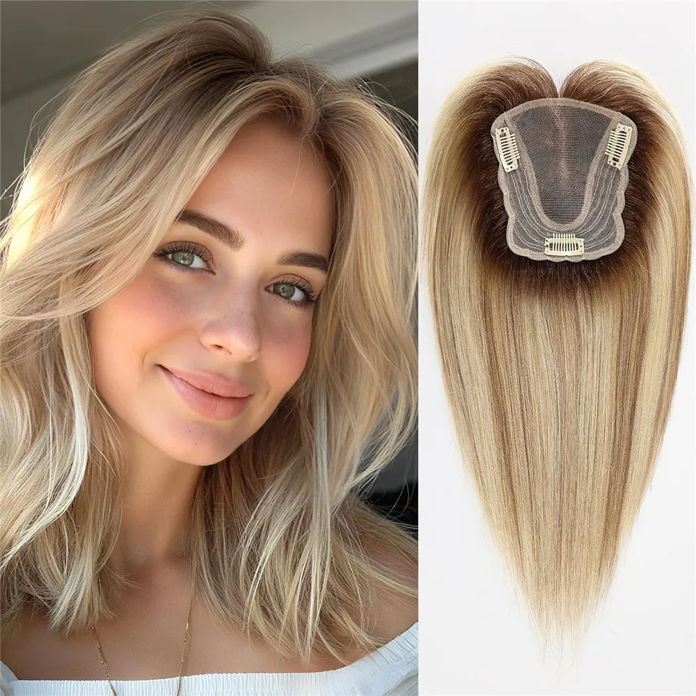 Ombre Blonde Highlight Natural Human Hair Toppers for Women 4.5*5 inch Lace Base Hair Topper Silk Straight Remy Hairpiece
Ombre Blonde Highlight Natural Human Hair Toppers for Women 4.5*5 inch Lace Base Hair Topper Silk Straight Remy Hairpiece
