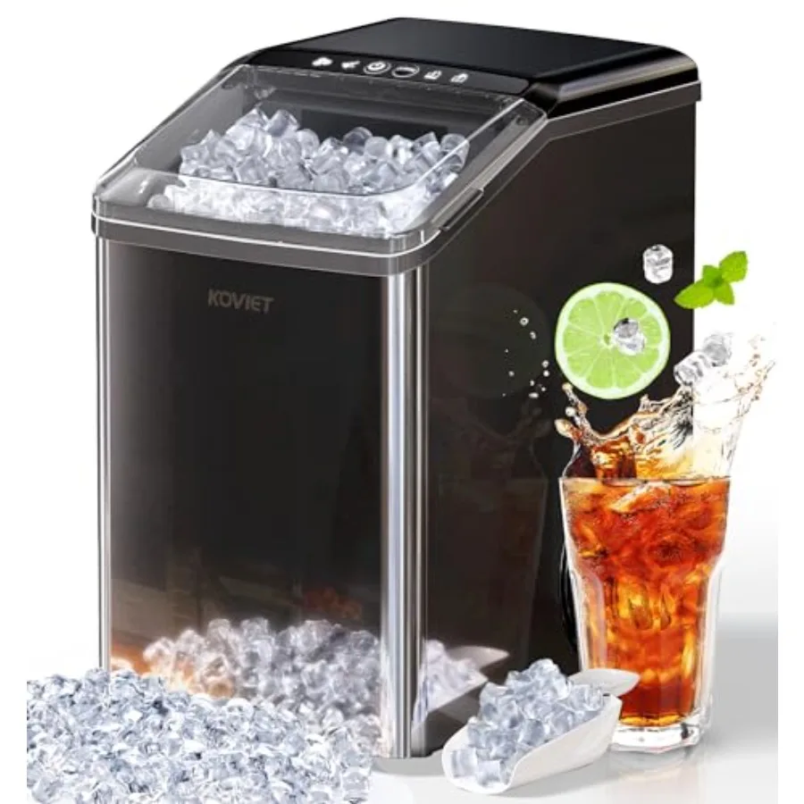 Countertop nugget ice maker for party, home, kitchen, bar, office; black stainless steel; soft chewable pebble ice; 42 lbs/day
Countertop nugget ice maker for party, home, kitchen, bar, office; black stainless steel; soft chewable pebble ice; 42 lbs/day