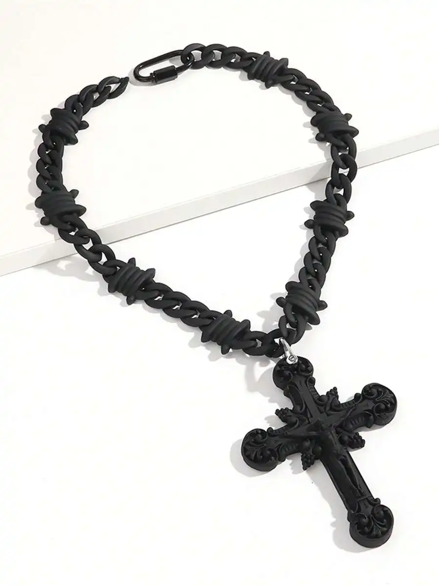 Black Thorny Chain Extra Large Jesus Cross Pendant Necklace For Men Hip Hop Style
Black Thorny Chain Extra Large Jesus Cross Pendant Necklace For Men Hip Hop Style