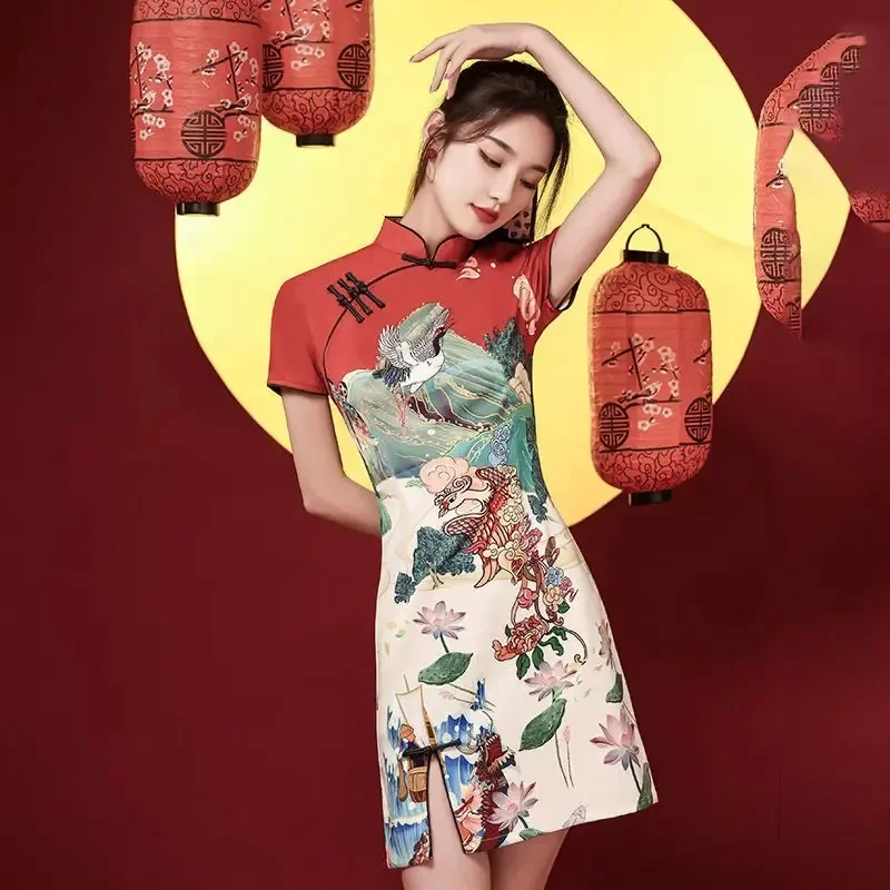 Girl Chinese Style Retro Dress Qipao Modern Clothes Vestidos Chinos Summer Improved Cheongsam Women's Clothing 2025
Girl Chinese Style Retro Dress Qipao Modern Clothes Vestidos Chinos Summer Improved Cheongsam Women's Clothing 2025