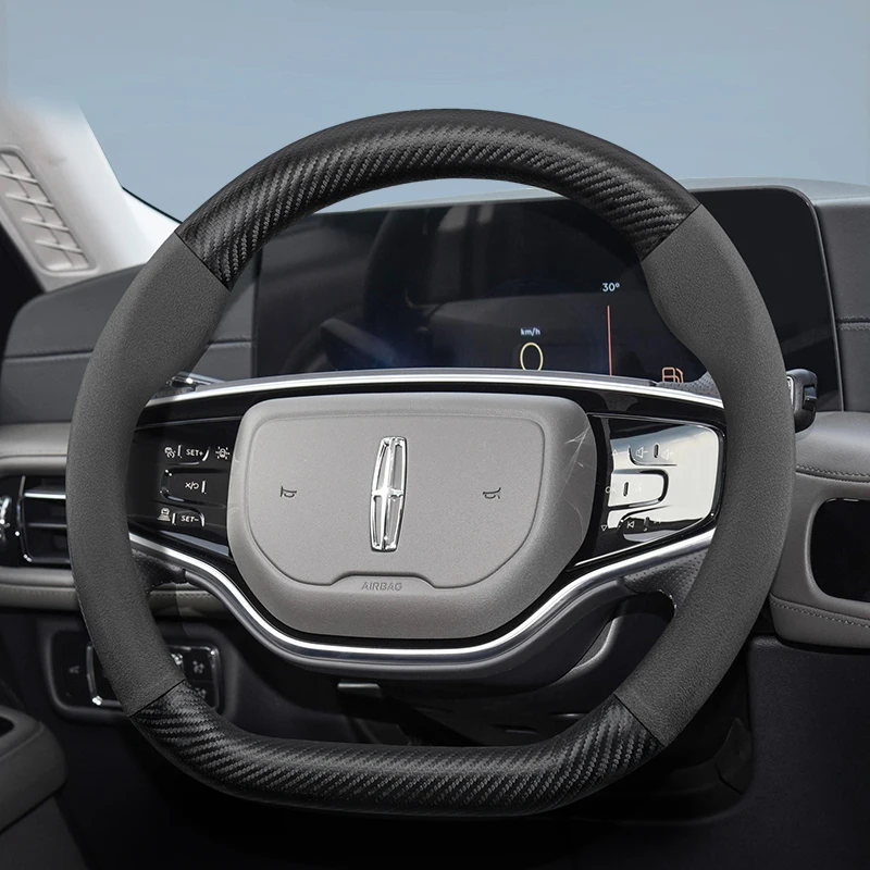 For LINCOLN Suede Carbon Fiber Steering Wheel Cover Fit Aviator Mkc Mkz Nautilus Corsair Navigator Continental MKX MKT Town Car
For LINCOLN Suede Carbon Fiber Steering Wheel Cover Fit Aviator Mkc Mkz Nautilus Corsair Navigator Continental MKX MKT Town Car