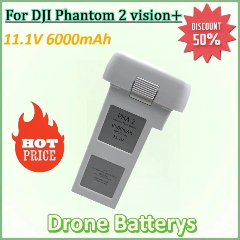 New 11.1V 6000mAh Drone Rechargeable Battery for DJI Phantom 2 Li-polymer Battery Series Phantom 2 Vision+ Batteries Accessories
New 11.1V 6000mAh Drone Rechargeable Battery for DJI Phantom 2 Li-polymer Battery Series Phantom 2 Vision+ Batteries Accessories