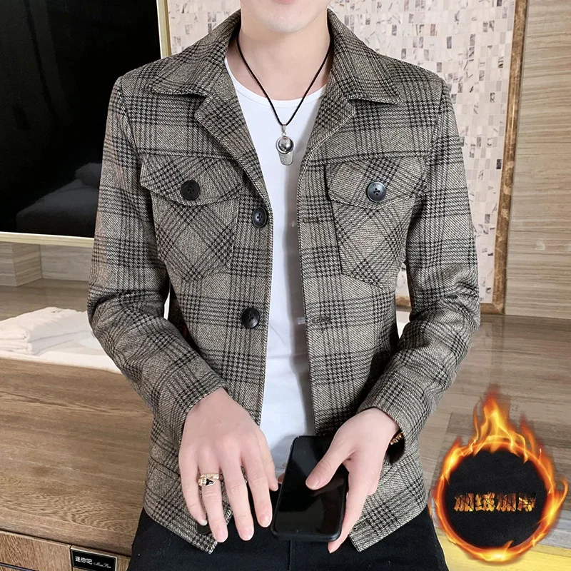 2023 British Style Men's Winter Jacket Casual Loose Coats Man High-quality Plaid Woolen Jacket for Men Slim Fit warm Jackets
2023 British Style Men's Winter Jacket Casual Loose Coats Man High-quality Plaid Woolen Jacket for Men Slim Fit warm Jackets