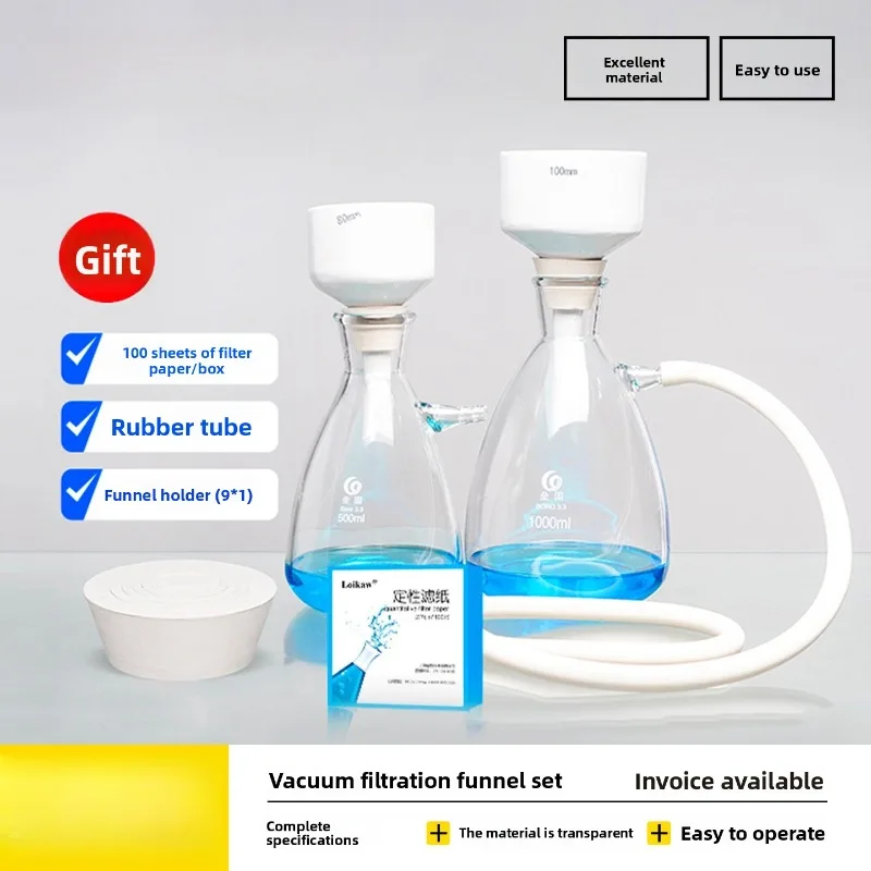 1000/2500/5000ml Lab Solvent Filter Vacuum Filtration Kit with Ceramic Buchner Funnel Rubber Stopper
1000/2500/5000ml Lab Solvent Filter Vacuum Filtration Kit with Ceramic Buchner Funnel Rubber Stopper
