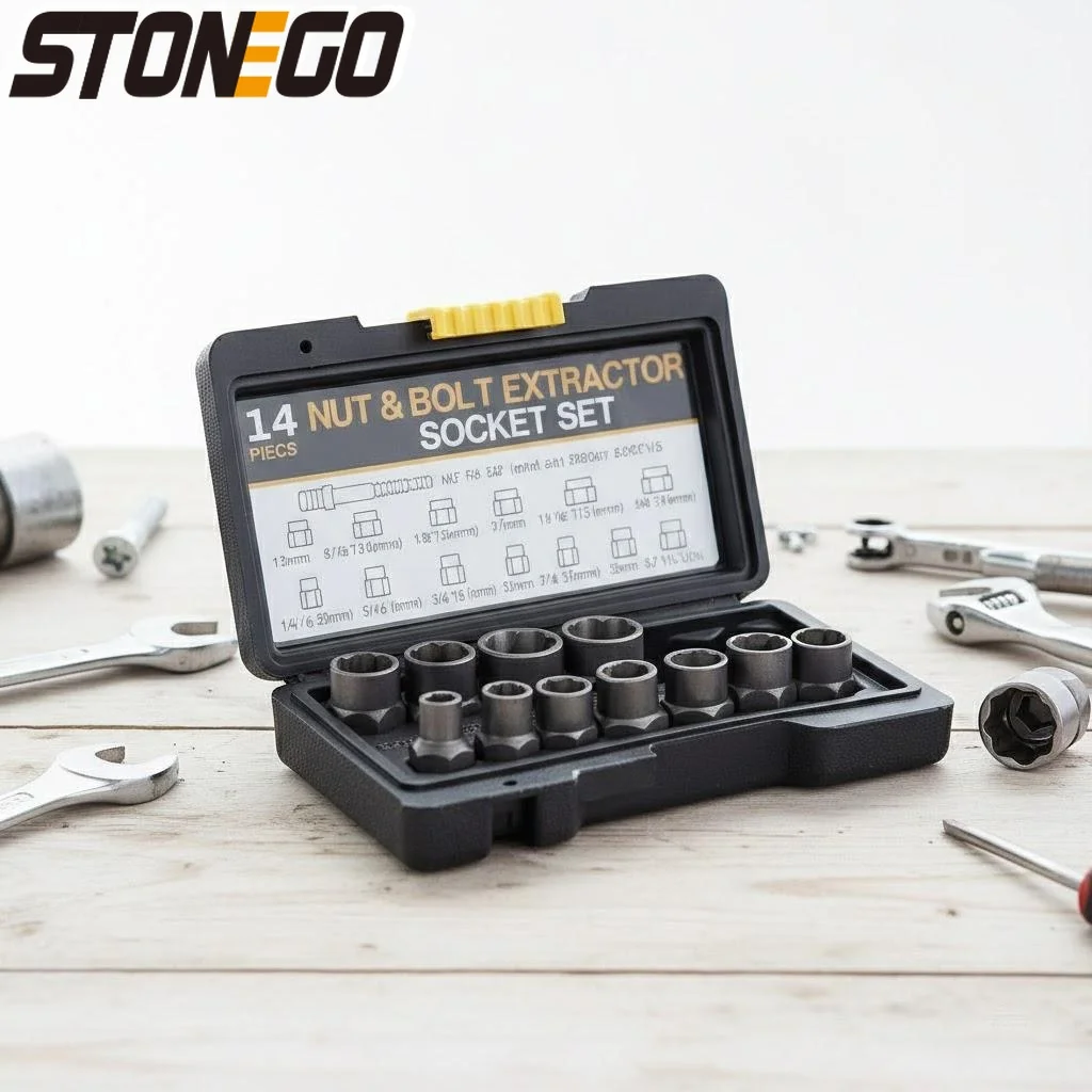 14PCS Bolt Nut Remover Set Steel Extractor Tools with Case 13PCS Socket Extractor Kit 38 Inch Adapter Heavy Duty
14PCS Bolt Nut Remover Set Steel Extractor Tools with Case 13PCS Socket Extractor Kit 38 Inch Adapter Heavy Duty
