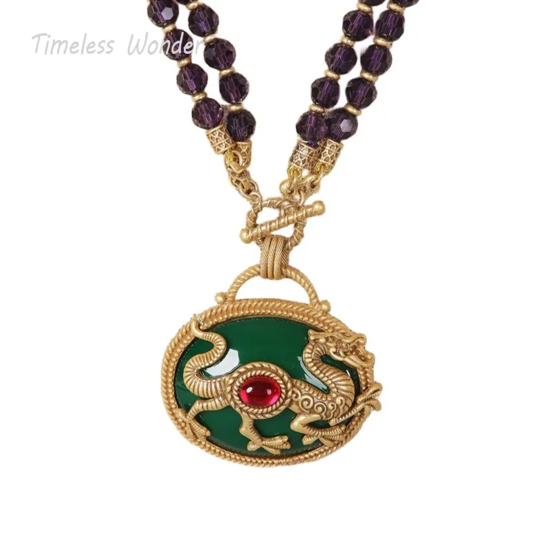 Timeless Wonder Retro Beaded Dragon Pendant Necklaces for Women Designer Jewelry Runway Rare Top Medieval Vintage Versatile 2612
Timeless Wonder Retro Beaded Dragon Pendant Necklaces for Women Designer Jewelry Runway Rare Top Medieval Vintage Versatile 2612