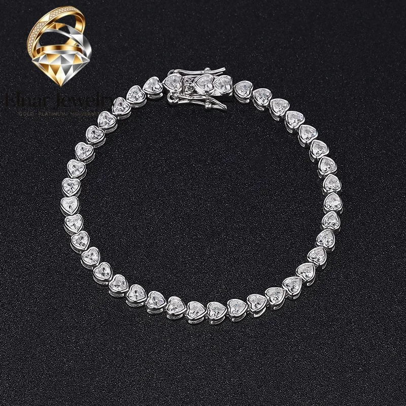 Elnar Jewelry Luxury Solid Platinum PT950 Women's 3mm Heart Bracelet Moissanite Diamond Tennis Chain
Elnar Jewelry Luxury Solid Platinum PT950 Women's 3mm Heart Bracelet Moissanite Diamond Tennis Chain