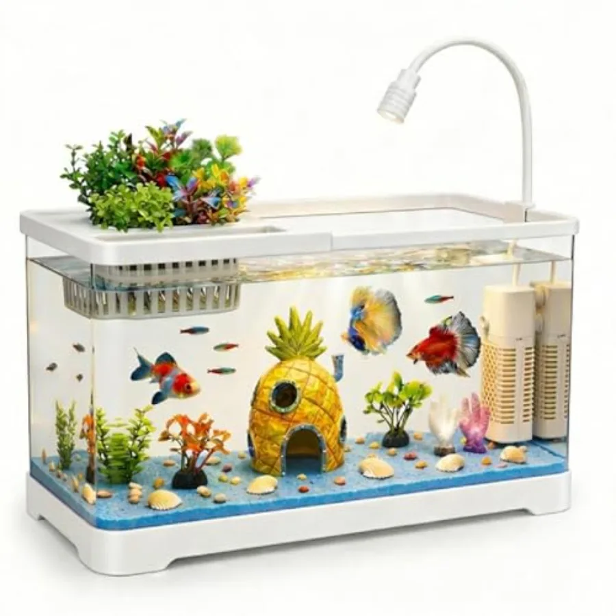 4 Gallon Fish Tank Aquarium Starter Kit with Filter and Light All in One Small Fish Tank for Betta and Desktop Use Self Cleanin
4 Gallon Fish Tank Aquarium Starter Kit with Filter and Light All in One Small Fish Tank for Betta and Desktop Use Self Cleanin