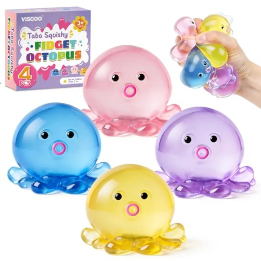 4 Pack Octopus Stress Balls for Adults,Slow Rising Squishy for Anxiety Stress Relief, Cute Squeeze Ball for Party Favors/Taba S
4 Pack Octopus Stress Balls for Adults,Slow Rising Squishy for Anxiety Stress Relief, Cute Squeeze Ball for Party Favors/Taba S