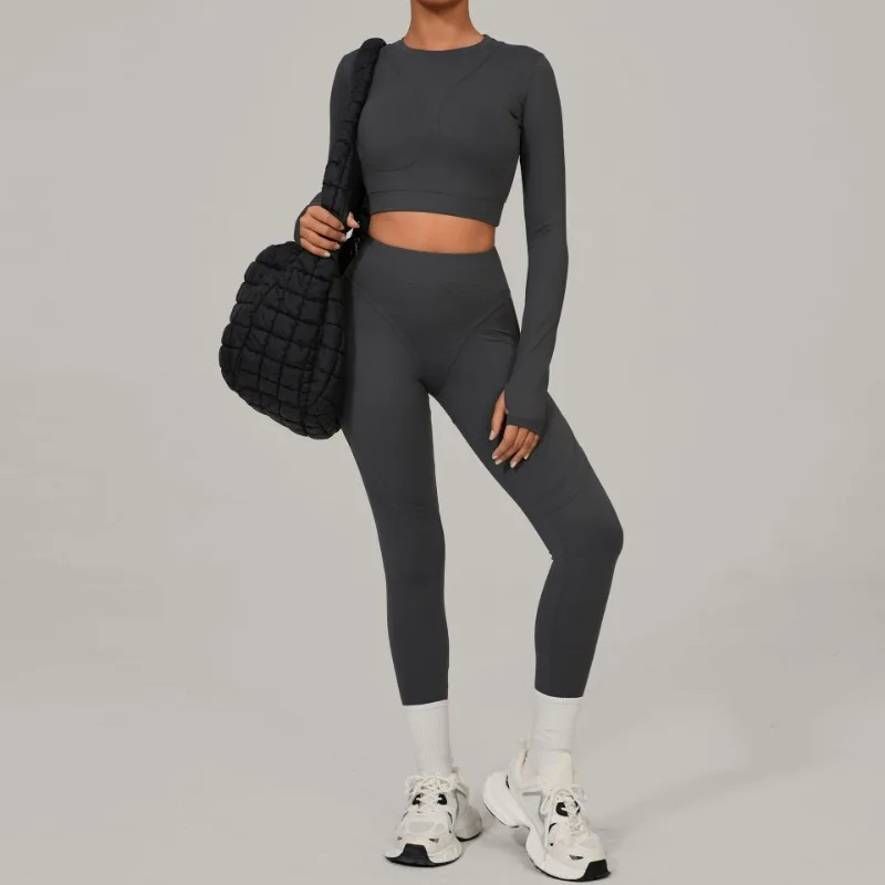Women's Fit Yoga Set Brushed Quick-Dry Long Sleeve Top Tummy Control High-Waisted Leggings for Gym Running Outdoor Workouts
Women's Fit Yoga Set Brushed Quick-Dry Long Sleeve Top Tummy Control High-Waisted Leggings for Gym Running Outdoor Workouts