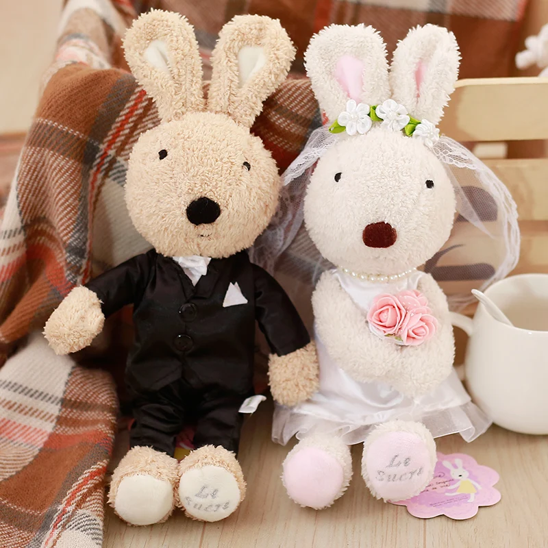 1 Pair Kawaii Wedding Bunny Le Sucre Rabbits Dolls Soft Couple Plush Toys Stuffed Animals for Children Girls Wedding Valentine's
1 Pair Kawaii Wedding Bunny Le Sucre Rabbits Dolls Soft Couple Plush Toys Stuffed Animals for Children Girls Wedding Valentine's
