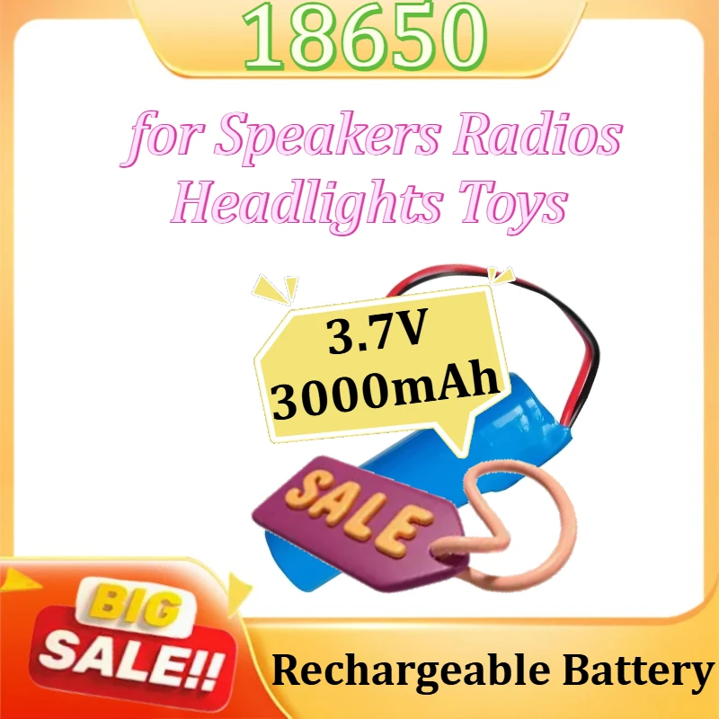 18650 3.7V 3000mAh Lithium Ion Rechargeable Battery for Speakers Radios Headlights Toys Etc PH2.0 XH2.54 SM Plug with PCB
18650 3.7V 3000mAh Lithium Ion Rechargeable Battery for Speakers Radios Headlights Toys Etc PH2.0 XH2.54 SM Plug with PCB