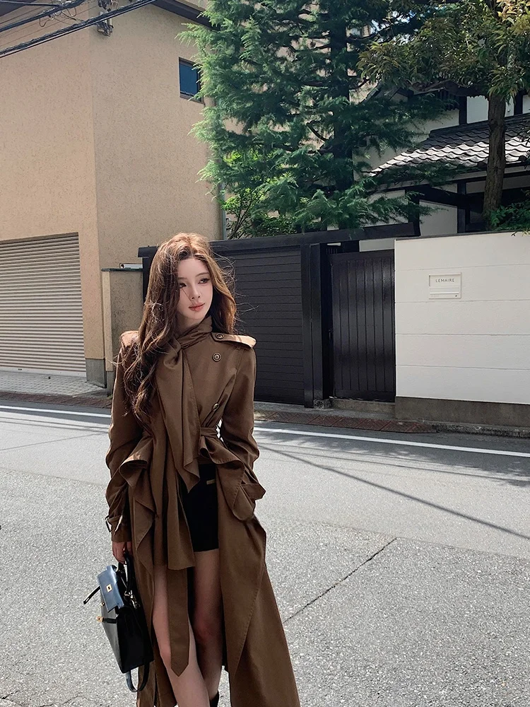 British Style Women's Coat Heavy Work Scarf Collar Double Row Button Waist Inward Short Outerwear Asymmetrical Long Sleeve
British Style Women's Coat Heavy Work Scarf Collar Double Row Button Waist Inward Short Outerwear Asymmetrical Long Sleeve