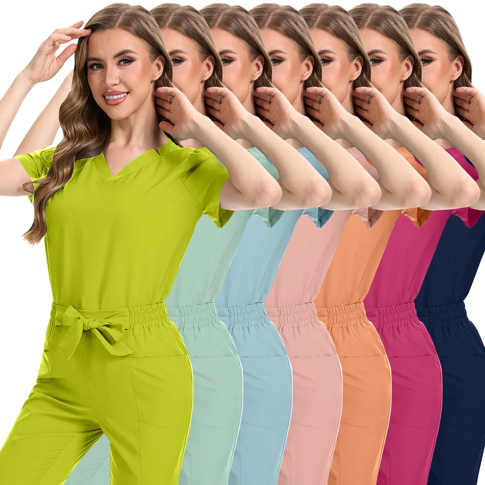 Loose Comfortable V-neck Solid Color Summer Thin Work Uniform Set - Beauty Salon SPA Two-piece
Loose Comfortable V-neck Solid Color Summer Thin Work Uniform Set - Beauty Salon SPA Two-piece