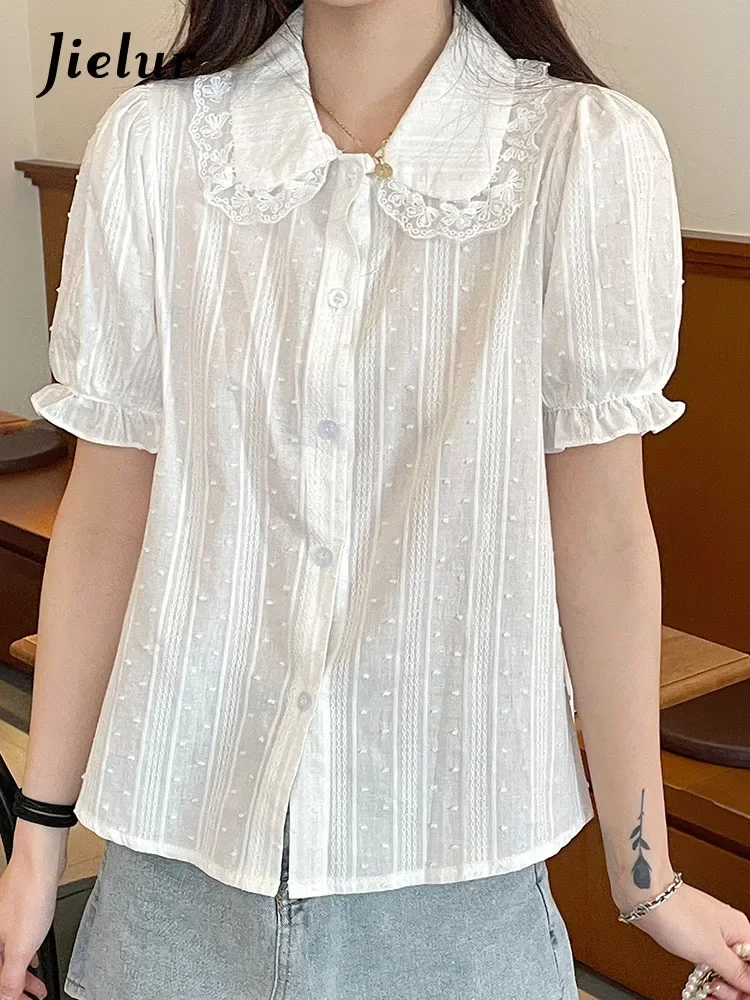 Jielur Summer New Solid Color Slim Women Shirt Sweet Ladies Elegant Shirt Woman White Korean Fashion Simple Chic Top Female
Jielur Summer New Solid Color Slim Women Shirt Sweet Ladies Elegant Shirt Woman White Korean Fashion Simple Chic Top Female