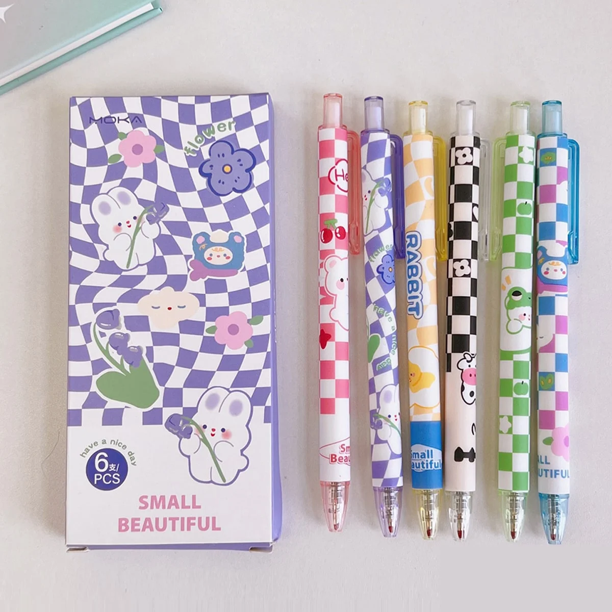 6PCS Cute Cartoon Rabbit Gel Pens, 0.5mm Retractable Black Pens for Students Journaling
6PCS Cute Cartoon Rabbit Gel Pens, 0.5mm Retractable Black Pens for Students Journaling