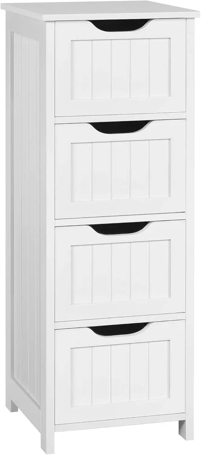Bathroom Floor Cabinet, Wooden Side Storage Organizer, 4 Drawers Free-Standing Cabinet for Bathroom/Hallway/Living Room, White
Bathroom Floor Cabinet, Wooden Side Storage Organizer, 4 Drawers Free-Standing Cabinet for Bathroom/Hallway/Living Room, White