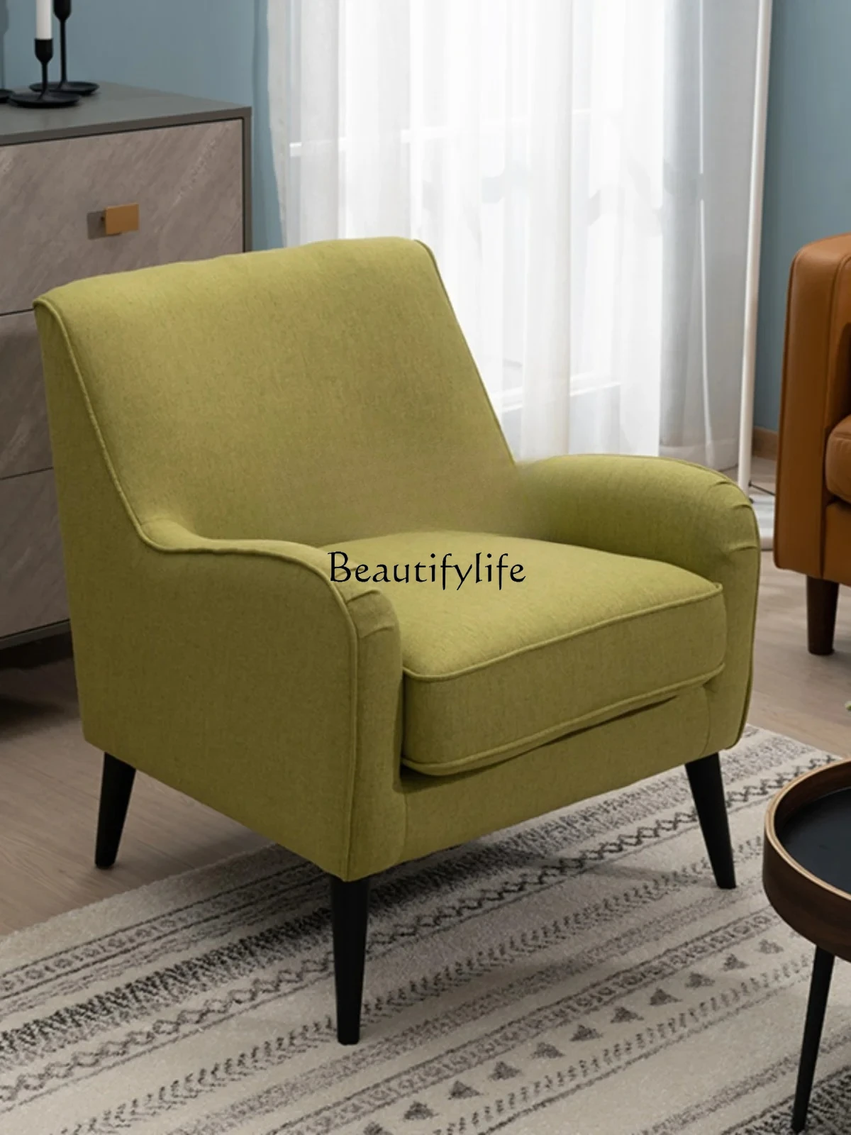 Modern Nordic light luxury simple bedroom living room lazy fabric single sofa chair
Modern Nordic light luxury simple bedroom living room lazy fabric single sofa chair