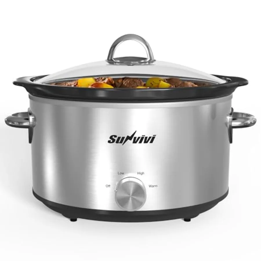 Small Slow Cooker 4QT Mini Food Warmer with 3 Heating Settings Removable Ceramic Pot Dishwasher Safe Glass Lid Stainless Steel
Small Slow Cooker 4QT Mini Food Warmer with 3 Heating Settings Removable Ceramic Pot Dishwasher Safe Glass Lid Stainless Steel