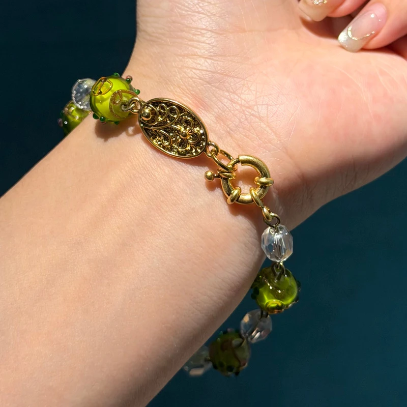 Vintage Green Glaze Ball Bracelet Drop Earring Jewelry Set For Women Accessories Luxury Dubai Brands Designer Valentine
Vintage Green Glaze Ball Bracelet Drop Earring Jewelry Set For Women Accessories Luxury Dubai Brands Designer Valentine