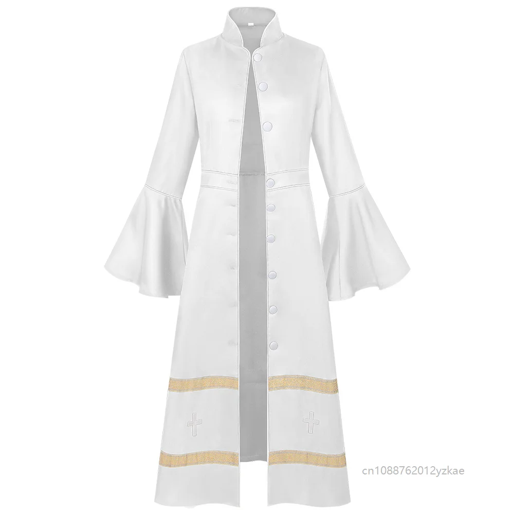 Women's Clergy Minister Cosplay Robe Pulpit Liturgical Vestments Church Pastor Robes Cosplay Costume Buttons Cassock Robes New
Women's Clergy Minister Cosplay Robe Pulpit Liturgical Vestments Church Pastor Robes Cosplay Costume Buttons Cassock Robes New