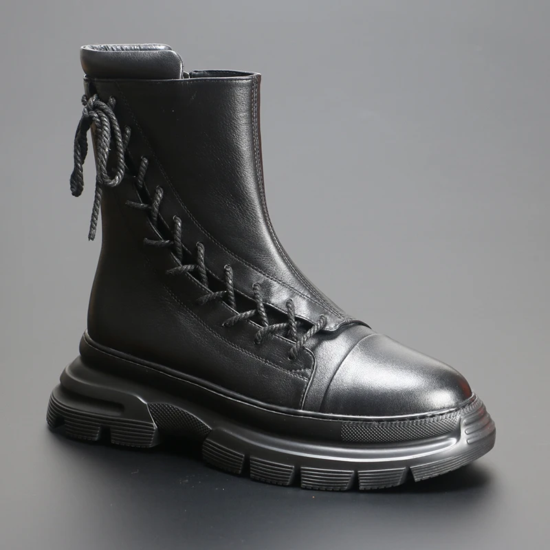 Small men's boots: versatile casual leather short boots, trendy thick soled leather, breathable motorcycle boots
Small men's boots: versatile casual leather short boots, trendy thick soled leather, breathable motorcycle boots