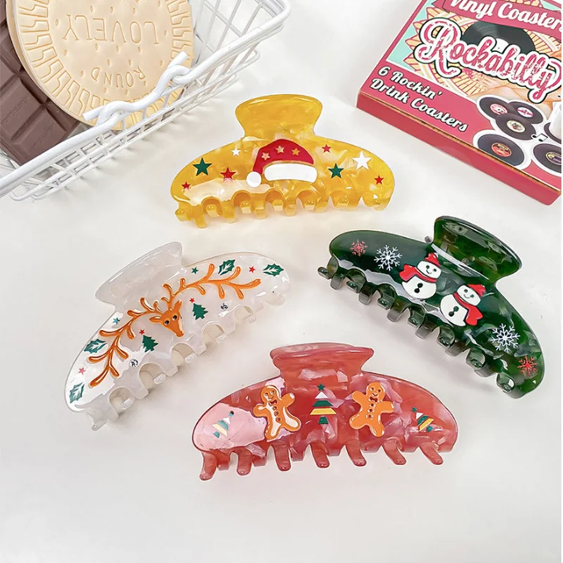 New Design Christmas Series Hair Headdress Cartoon Fun Gingerbread Man Elk 10CM Acrylic Shark Clip Hair Accessories
New Design Christmas Series Hair Headdress Cartoon Fun Gingerbread Man Elk 10CM Acrylic Shark Clip Hair Accessories