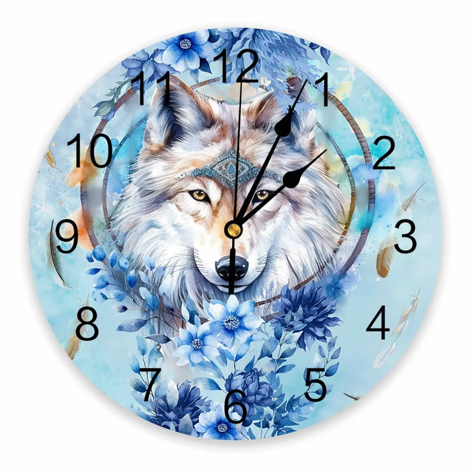 Watercolor Wolf Animal Flower Feather PVC Wall Clock Bedroom Decoration Wall Clock Modern Design Home Decore Wall Digital Clock
Watercolor Wolf Animal Flower Feather PVC Wall Clock Bedroom Decoration Wall Clock Modern Design Home Decore Wall Digital Clock