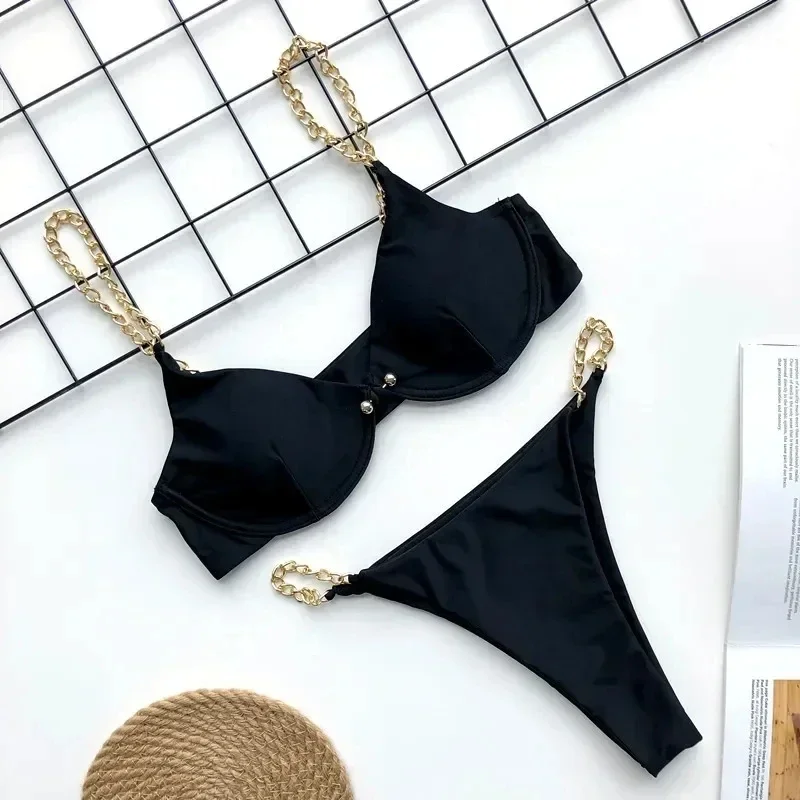 NEW 2026 Mujer Micro Thong Swimsuit Swimwear Women Buckle Bathing Suit Biquinis Feminino BeachweaSexy Chain Push Up Bikinis Set
NEW 2026 Mujer Micro Thong Swimsuit Swimwear Women Buckle Bathing Suit Biquinis Feminino BeachweaSexy Chain Push Up Bikinis Set