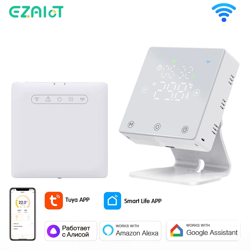 Умный термостат Tuya для дома, Wi-Fi, беспроводной, для теплого пола, водяного и газового котла, программируемый контроллер температуры, совместим с Alexa и Google
Умный термостат Tuya для дома, Wi-Fi, беспроводной, для теплого пола, водяного и газового котла, программируемый контроллер температуры, совместим с Alexa и Google