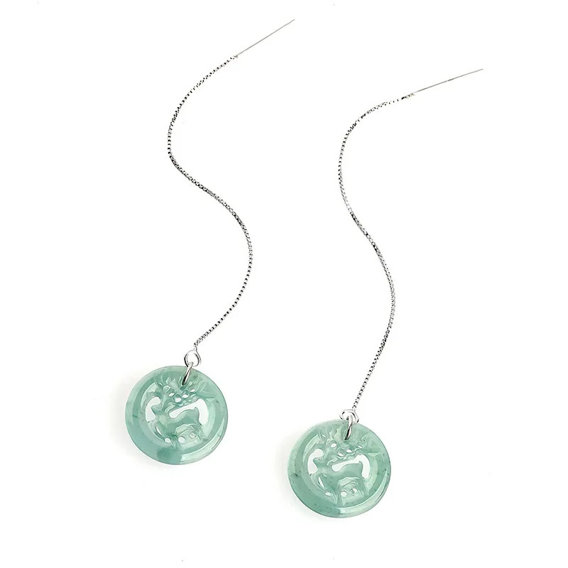 Natural A-grade Jade Blue Water Deer All the Way With Your Earline S925 Silver Inlaid Ice Jadeite Fashion Women's Jewelry Gifts
Natural A-grade Jade Blue Water Deer All the Way With Your Earline S925 Silver Inlaid Ice Jadeite Fashion Women's Jewelry Gifts