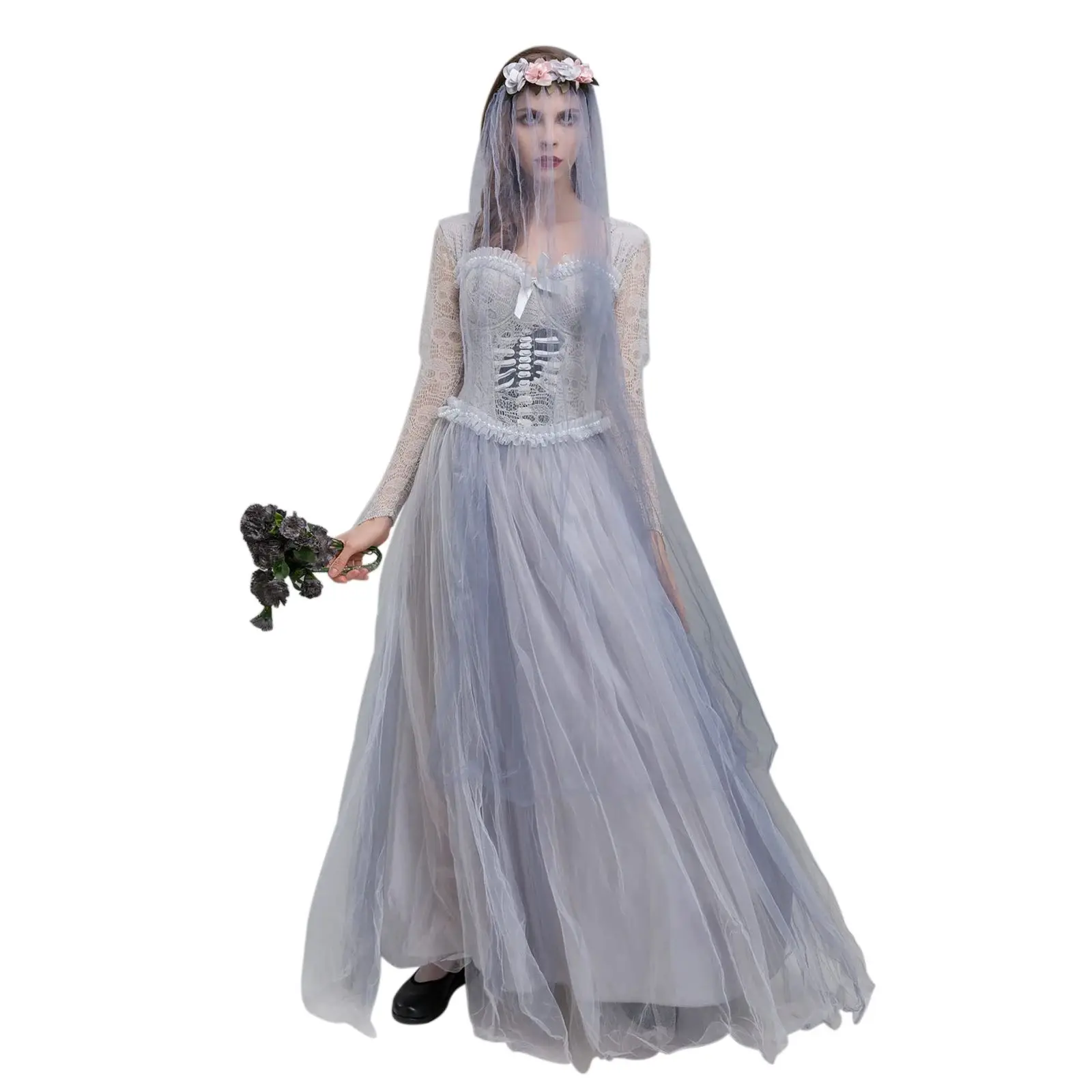 Женский корсетный костюм Dead Bride Ghost Corpse Bride на Хэллоуин, сексуальный готический ансамбль Hanfu, весенняя коллекция 2026
Женский корсетный костюм Dead Bride Ghost Corpse Bride на Хэллоуин, сексуальный готический ансамбль Hanfu, весенняя коллекция 2026