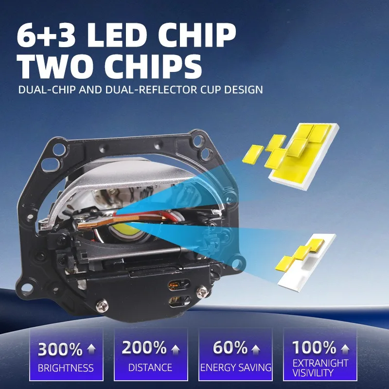 3 Inch Bi LED Projector Lens 12V 68W 6000K Car Headlight Retrofit Non Damageless Installation With DRL Turn Signal Hi Lo Beam
3 Inch Bi LED Projector Lens 12V 68W 6000K Car Headlight Retrofit Non Damageless Installation With DRL Turn Signal Hi Lo Beam