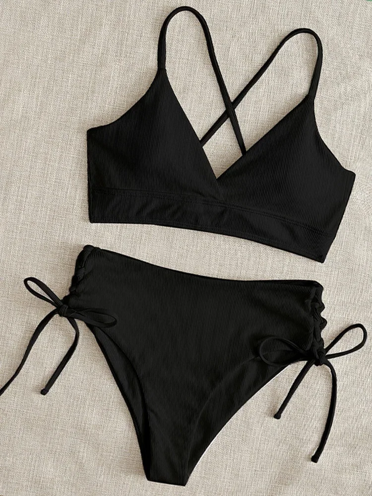 Sexy Solid Split Swimsuit Bikini 2 Piece Set Women Laced Up High Waist Backless Beach Bikini 2025 New Summer Swimwear Bikini Set
Sexy Solid Split Swimsuit Bikini 2 Piece Set Women Laced Up High Waist Backless Beach Bikini 2025 New Summer Swimwear Bikini Set