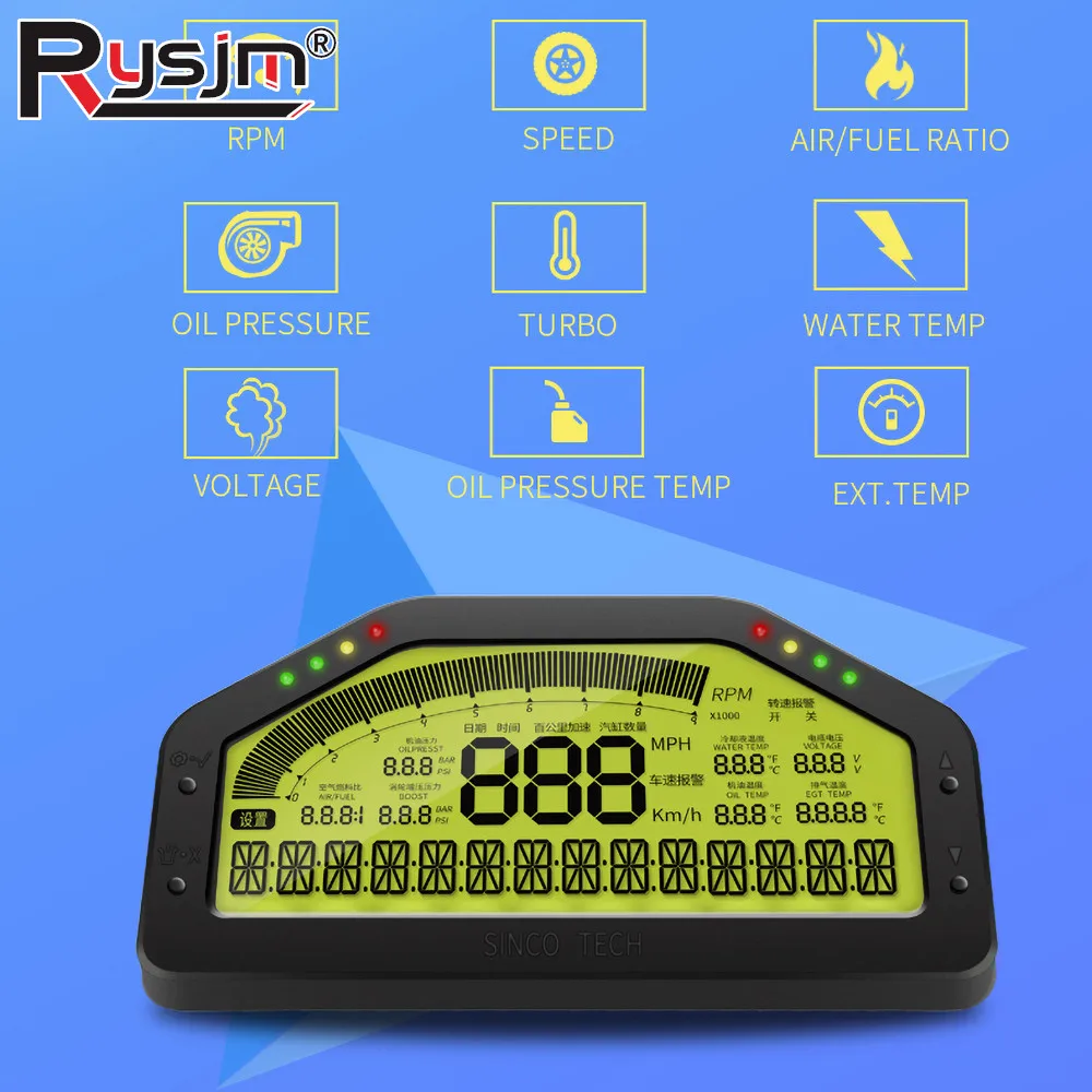 DO908 9 in1 Multi-Function Gauge Universal Dash Race Display Car Dashboard Racing Gauge Display Sensor KIT LCD Screen
DO908 9 in1 Multi-Function Gauge Universal Dash Race Display Car Dashboard Racing Gauge Display Sensor KIT LCD Screen