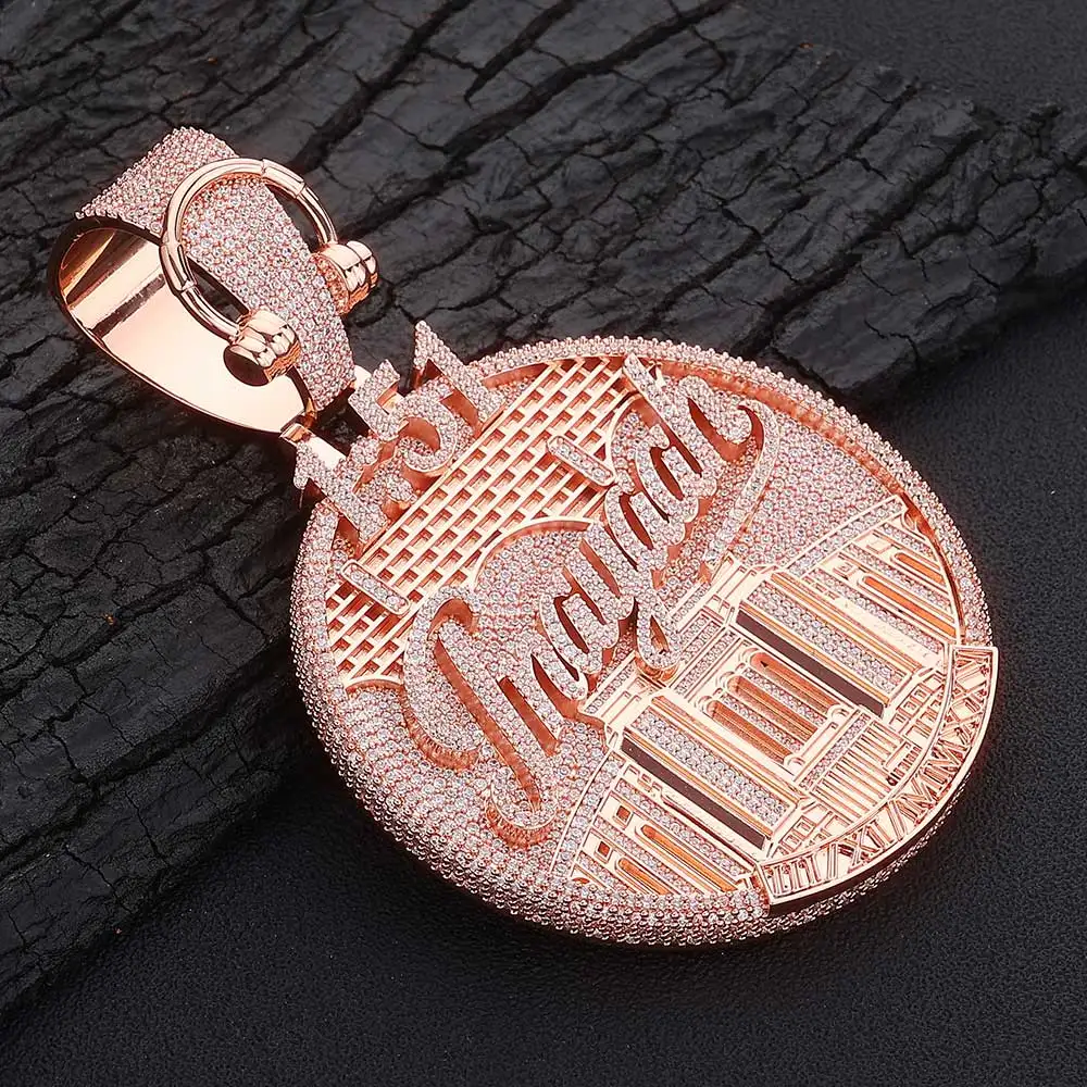 HHIOK Custom 80mm Pendant Necklace 3D Building Logo With Name Iced Out Brass Zircon Exquisite High End Round Hip Hop Pendant
HHIOK Custom 80mm Pendant Necklace 3D Building Logo With Name Iced Out Brass Zircon Exquisite High End Round Hip Hop Pendant