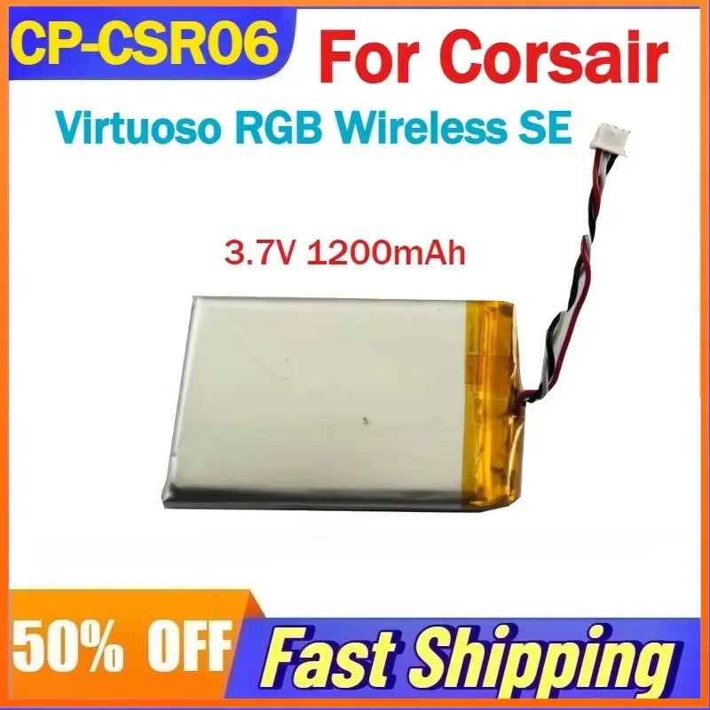 CP-CSR06 3.7V 1200mAh Li-Polymer Battery For Corsair Virtuoso RGB Wireless SE Headphone Batteries Accessories
CP-CSR06 3.7V 1200mAh Li-Polymer Battery For Corsair Virtuoso RGB Wireless SE Headphone Batteries Accessories
