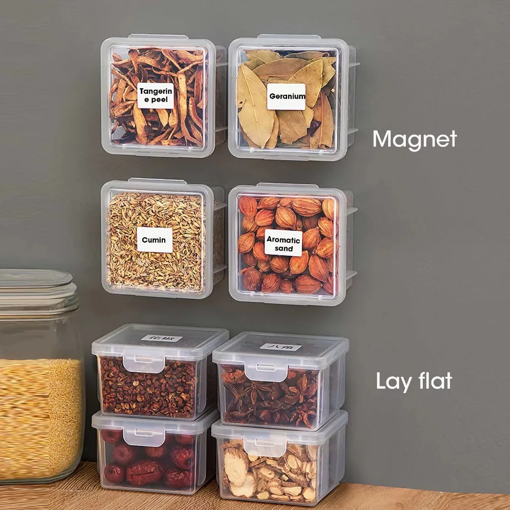 2 Pcs Dust-proof Magnetic Spice Jars With Spice Label Removable Wall Mounted Seasoning Box Sealed Spice Storage Box Home
2 Pcs Dust-proof Magnetic Spice Jars With Spice Label Removable Wall Mounted Seasoning Box Sealed Spice Storage Box Home