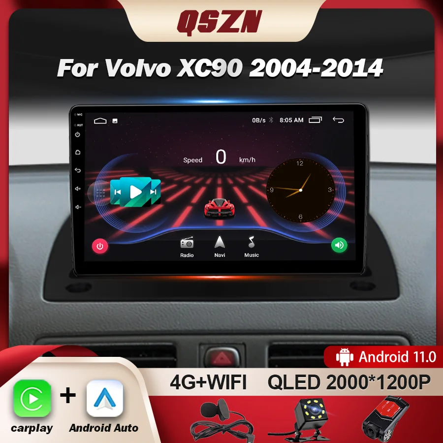 Автомагнитола QSZN для Volvo XC90 2004-2014, Авторадио, мультимедийный видеоплеер, навигация GPS, Android, автонавигация, Carplay, стерео
Автомагнитола QSZN для Volvo XC90 2004-2014, Авторадио, мультимедийный видеоплеер, навигация GPS, Android, автонавигация, Carplay, стерео