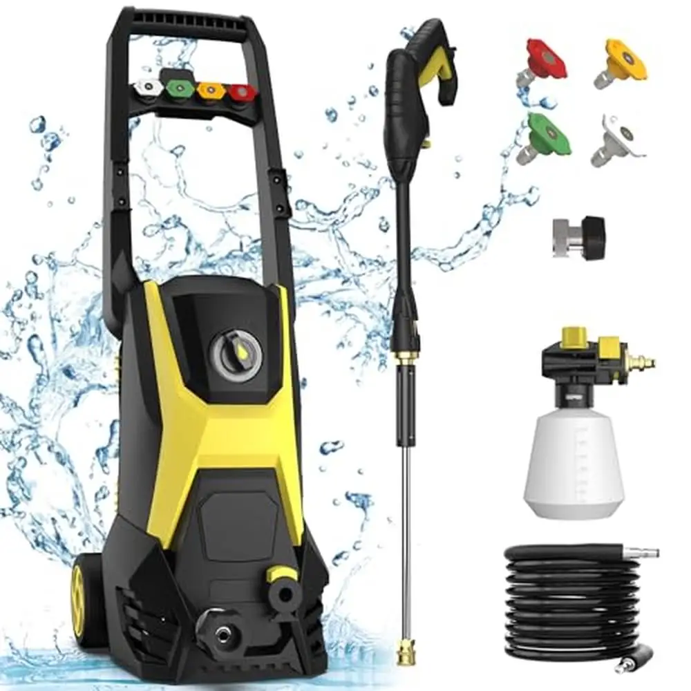 Electric Pressure Washer 4100PSI Power 20FT Hose 35FT Cord 4 Nozzles High Cars Fences Superior
Electric Pressure Washer 4100PSI Power 20FT Hose 35FT Cord 4 Nozzles High Cars Fences Superior