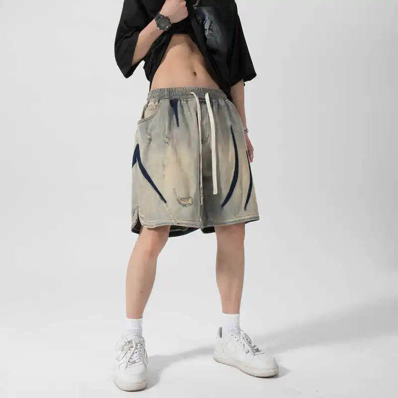 2024 Men's Summer New Fashion Hip Hop Pocket Loose Shorts Male Print Loose Short Jeans Men Holes Straight Denim Shorts G210
2024 Men's Summer New Fashion Hip Hop Pocket Loose Shorts Male Print Loose Short Jeans Men Holes Straight Denim Shorts G210
