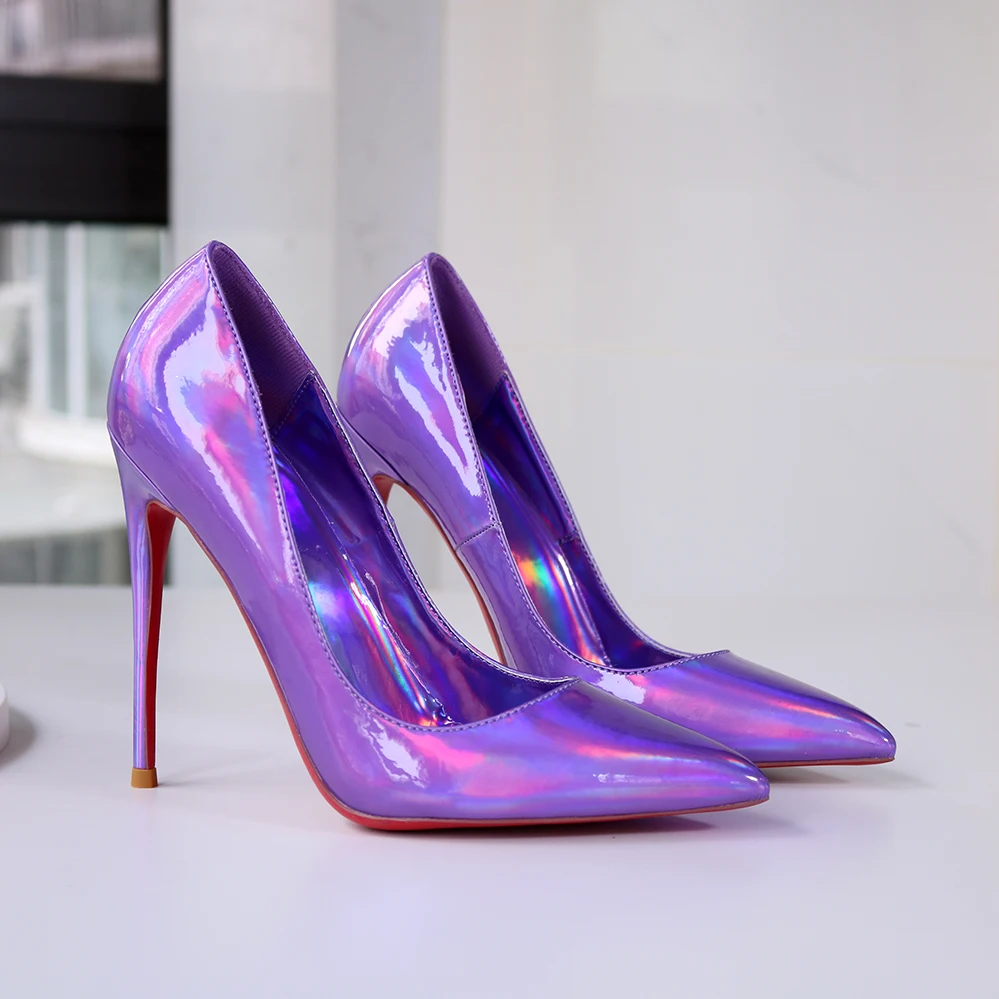 New Violet Laser Pointed Sexy Thin Heel Ultra Shallow Mouth High Heel Single Shoe Style Queen Banquet Large Single Shoe
New Violet Laser Pointed Sexy Thin Heel Ultra Shallow Mouth High Heel Single Shoe Style Queen Banquet Large Single Shoe