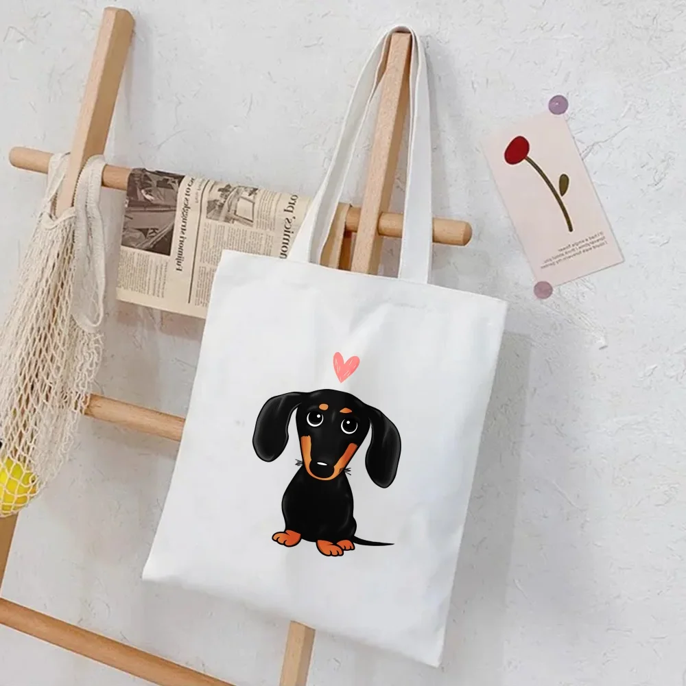 Cute Dachshund Dog Canvas Tote Bag, Adorable Wiener Dog Print Shoulder Bag for Dog Lovers
Cute Dachshund Dog Canvas Tote Bag, Adorable Wiener Dog Print Shoulder Bag for Dog Lovers