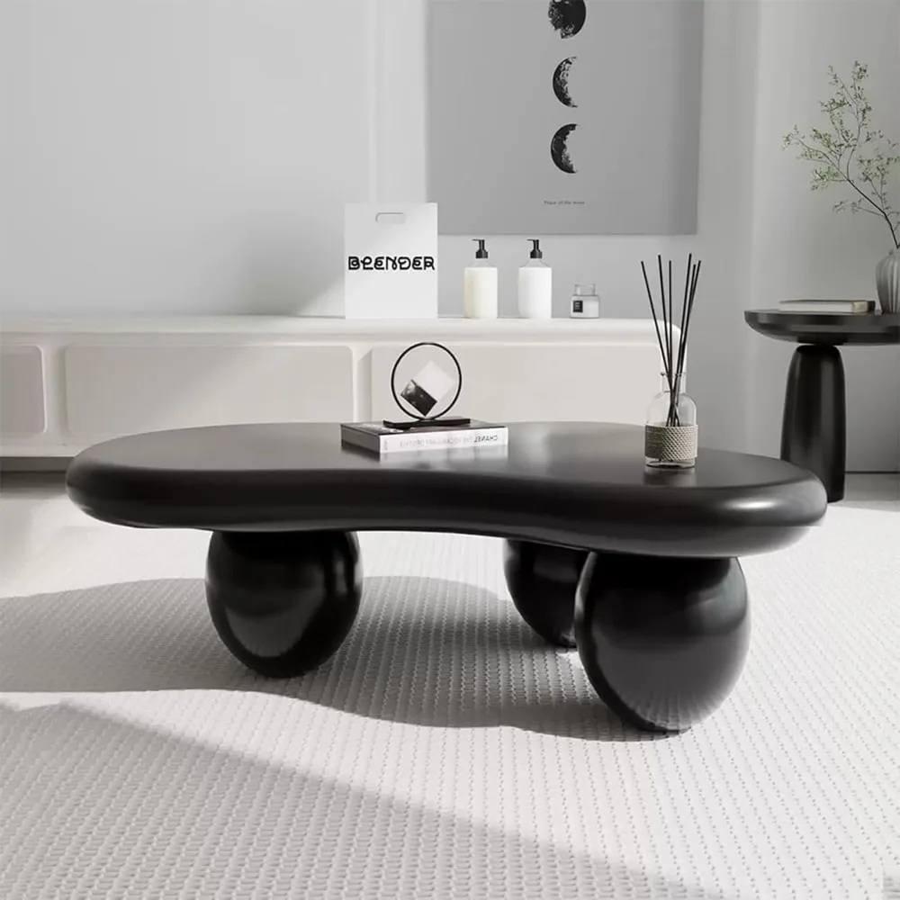 Asymmetric Black Coffee Table with 3 Stable Ellipsoid Leg, Modern Stylish Cloud Center Table - Cafe Books Laptop Snacks
Asymmetric Black Coffee Table with 3 Stable Ellipsoid Leg, Modern Stylish Cloud Center Table - Cafe Books Laptop Snacks