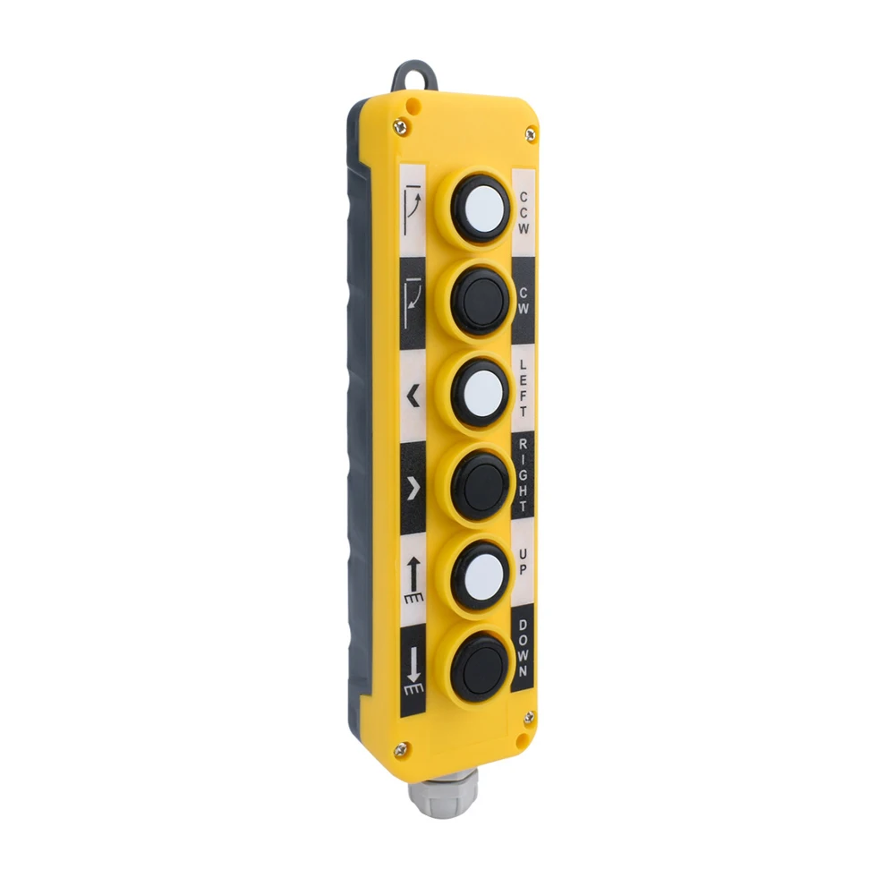 6-Button Handheld Control Box with Magnetic Back, IP54 Waterproof, for Truck Tail Lift Hydraulic Switch, A1-T6-1C
6-Button Handheld Control Box with Magnetic Back, IP54 Waterproof, for Truck Tail Lift Hydraulic Switch, A1-T6-1C