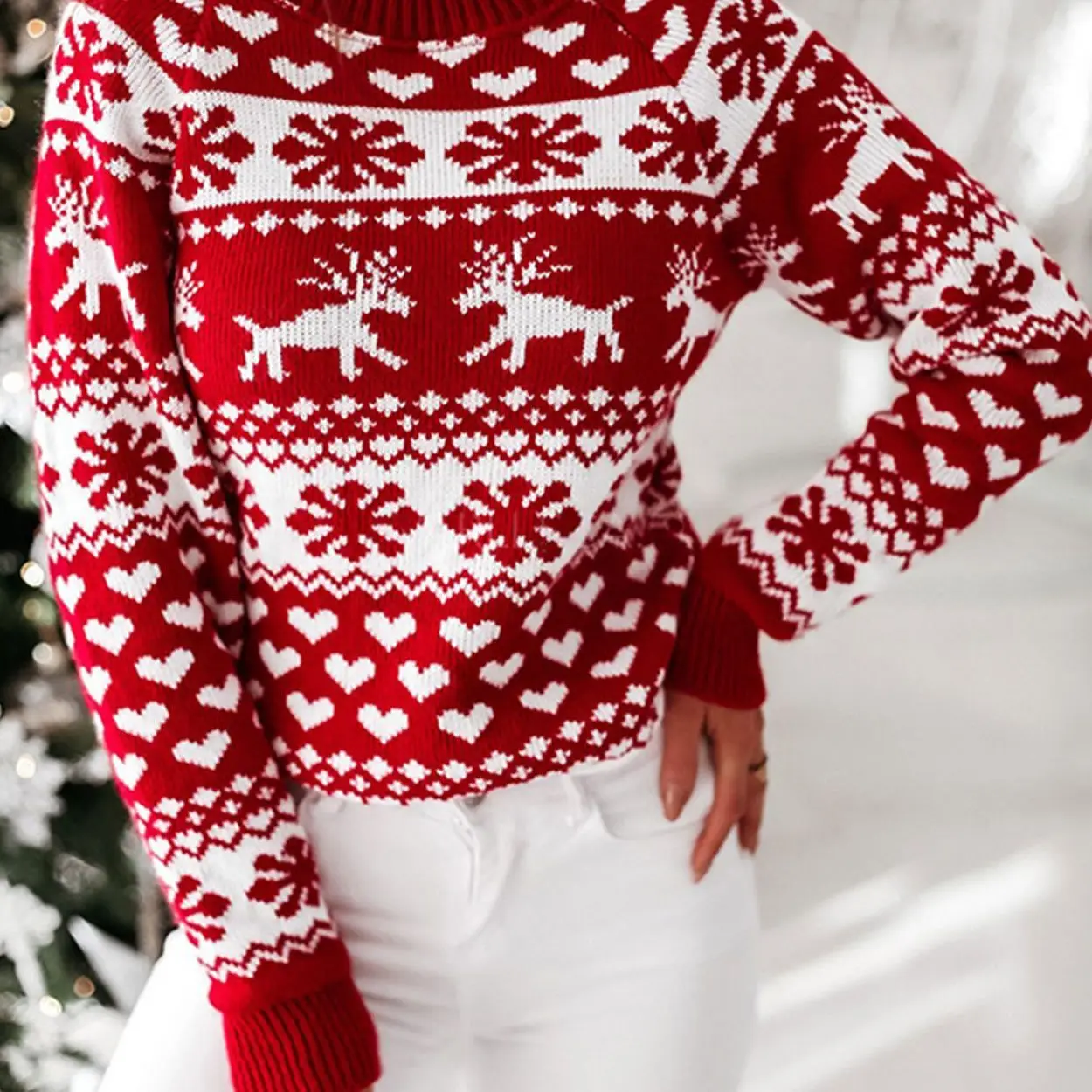 2025 Autumn and winter women's sweater new Christmas snowflake reindeer long sleeved knitted sweater fashionable pullover knitte
2025 Autumn and winter women's sweater new Christmas snowflake reindeer long sleeved knitted sweater fashionable pullover knitte