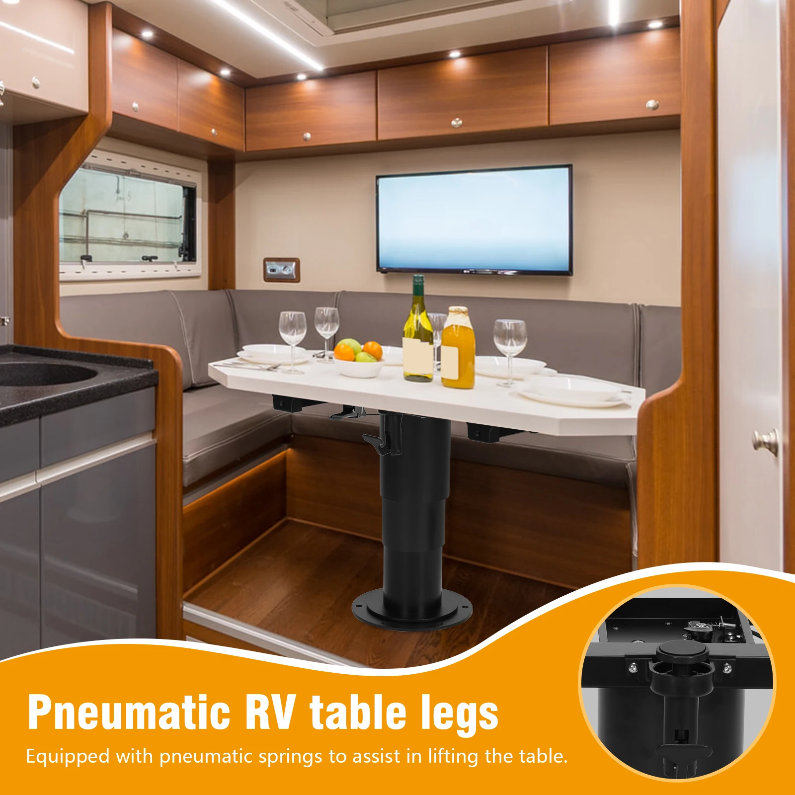 Heavy-Duty Pneumatic RV Table Leg Height Adjustable Pneumatic Table Leg Base Bracket with Gas Lift for Camper & Boat
Heavy-Duty Pneumatic RV Table Leg Height Adjustable Pneumatic Table Leg Base Bracket with Gas Lift for Camper & Boat