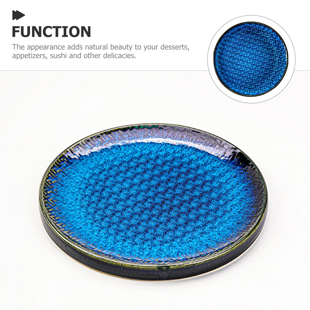 Japanese Style Vintage Kiln Blue Round Ceramic Plate Practical Steak Sushi Dinner Plate Japanese Plates
Japanese Style Vintage Kiln Blue Round Ceramic Plate Practical Steak Sushi Dinner Plate Japanese Plates