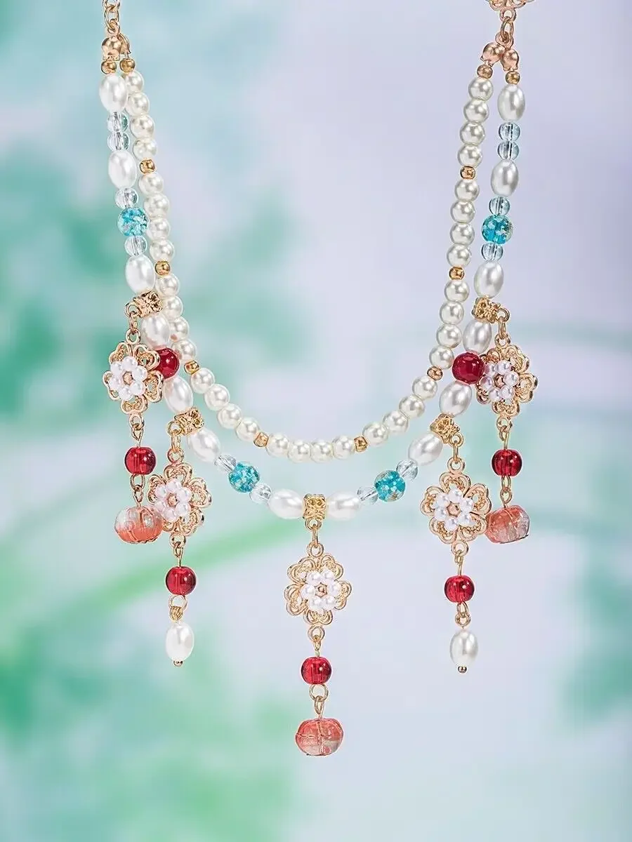 Chinese Hanfu Necklace Women Traditional Vintage Double Layer Tassel Pearl Necklace Hanfu Accessories For Women
Chinese Hanfu Necklace Women Traditional Vintage Double Layer Tassel Pearl Necklace Hanfu Accessories For Women